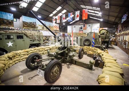 Un canon anti-avion Bofors de 1938 mm exposé au musée des années de guerre de Ballerygare, en Irlande du Nord. Date de la photo: Lundi 16 août 2021. Banque D'Images