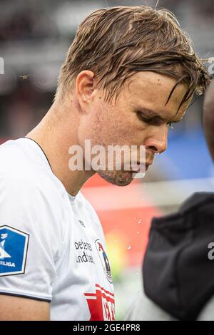 Aarhus, Danemark. 15 août 2021. Frederik Tingager d'AGF vu pendant le match 3F Superliga entre Aarhus GF et FC Copenhague au parc Ceres d'Aarhus. (Crédit photo : Gonzales photo/Alamy Live News Banque D'Images