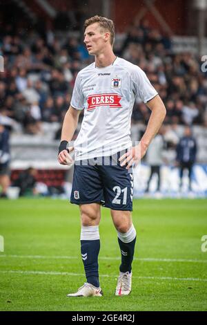 Aarhus, Danemark. 15 août 2021. Dawid Kurminowski (21) de l'AGF vu lors du match 3F Superliga entre le GF d'Aarhus et le FC Copenhague au parc Ceres d'Aarhus. (Crédit photo : Gonzales photo/Alamy Live News Banque D'Images