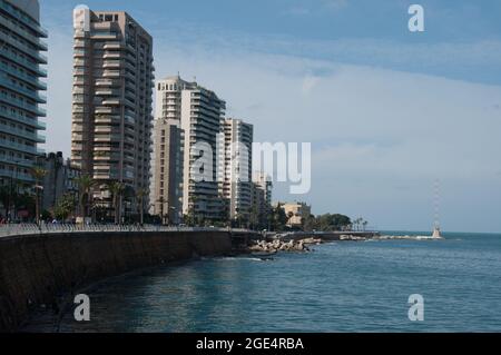 La Corniche, Beyrouth, Liban, Moyen-Orient Banque D'Images