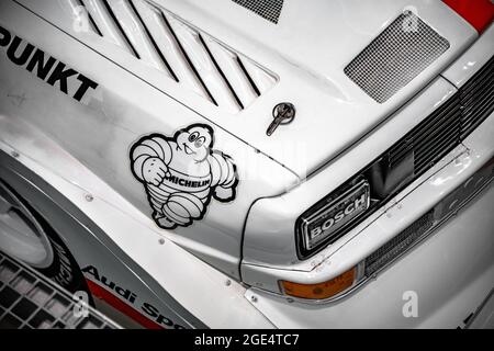 Audi Sport Quattro S1 Pikes Peak du musée Audi Ingolstadt. Cette voiture a été conduite de Walter Roehrl 1980 et 1982 WRC Champion. Banque D'Images