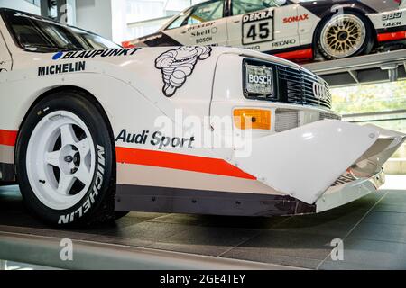 Audi Sport Quattro S1 Pikes Peak du musée Audi Ingolstadt. Cette voiture a été conduite de Walter Roehrl 1980 et 1982 WRC Champion. Banque D'Images