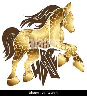 Image vectorielle d'un cheval galopant comme illustration d'arrière-plan ou élément indépendant Illustration de Vecteur