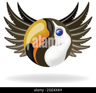 Image vectorielle d'un oiseau exotique. Symbole national du pays. Représenté comme un emblème Illustration de Vecteur