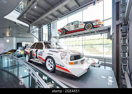 Audi Sport Quattro S1 Pikes Peak du musée Audi Ingolstadt. Cette voiture a été conduite de Walter Roehrl 1980 et 1982 WRC Champion. Banque D'Images