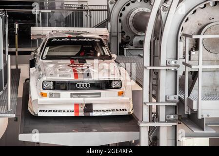 Audi Sport Quattro S1 Pikes Peak du musée Audi Ingolstadt. Cette voiture a été conduite de Walter Roehrl 1980 et 1982 WRC Champion. Banque D'Images