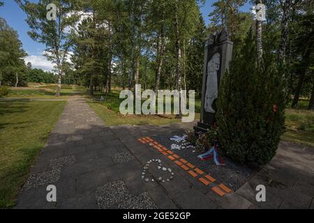 Cimetière de prisonniers de guerre, Bergen-Belsen, Allemagne Banque D'Images