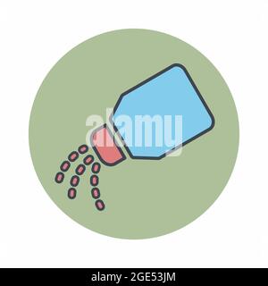 Illustration vectorielle de - bouteille de sel - style de contrainte de couleur - illustration simple. Contour modifiable. Vecteur de modèle de conception.conception de style de contour.graphique vectoriel Illustration de Vecteur
