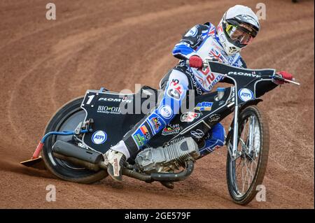 MANCHESTER, ROYAUME-UNI. 16 AOÛT Dan Bewley en action pendant la finale du circuit automobile britannique Sports Insure au National Speedway Stadium, Manchester, le lundi 16 août 2021. (Credit: Ian Charles | MI News) Credit: MI News & Sport /Alay Live News Banque D'Images