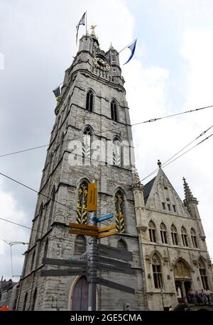 Le Beffroi de Gand, Belgique. Banque D'Images