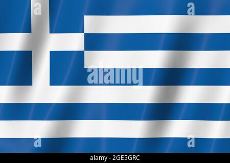 drapeau de grèce,drapeau 3d, drapeau, rendu 3d,8k Banque D'Images