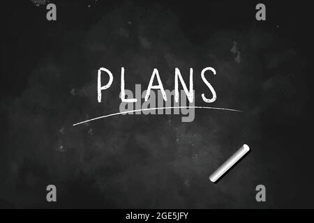 PLANS écrits avec craie sur tableau noir logo design illustration vectorielle Illustration de Vecteur