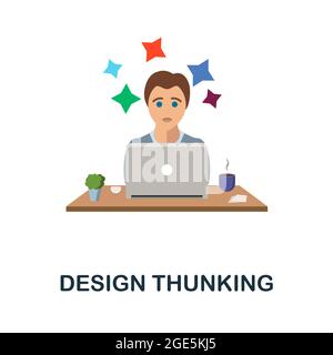 Design Thunking Flat Icon. Affiche colorée de la collection. Design créatif illustration de l'icône de création Web, infographies et bien plus encore Illustration de Vecteur