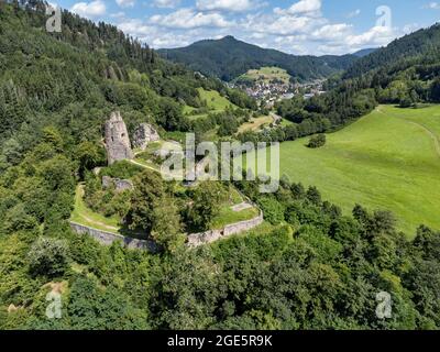 Les ruines du château de Schenkenburg près de Schenkenzell, quartier de Rottweil, Bade-Wurtemberg, Allemagne Banque D'Images