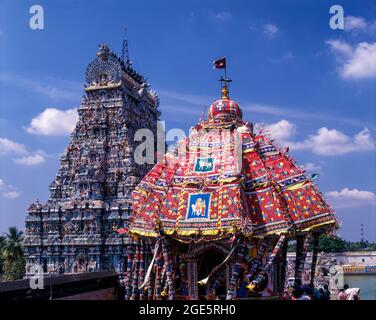 Festival de chars à Thiruvarur, Tamil Nadu, Inde. Plus grand char en Inde Banque D'Images