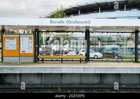 La station de métro Blendle (GroBmarkt) de la Stadtbahn. À Stuttgart, en Allemagne. Banque D'Images