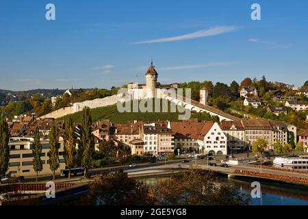 Forteresse de la ville de Munot sur le Rhin, Schaffhausen, canton de Schaffhausen, Suisse Banque D'Images