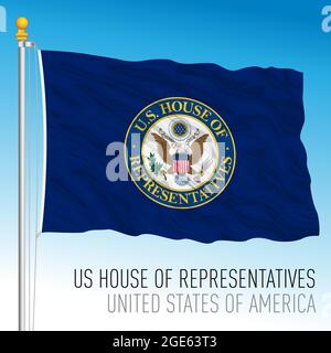 Drapeau officiel de la Chambre DES représentants DES ÉTATS-UNIS, Etats-Unis d'Amérique, illustration vectorielle Illustration de Vecteur