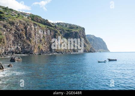 Côte, Ribeira Brava, Madère, Portugal, Europe Banque D'Images