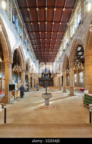 L'intérieur rénové de la cathédrale de Wakefield, West Yorkshire, nord de l'Angleterre, Royaume-Uni Banque D'Images