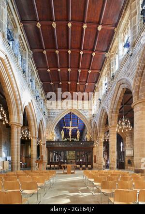 L'intérieur rénové de la cathédrale de Wakefield, West Yorkshire, nord de l'Angleterre, Royaume-Uni Banque D'Images