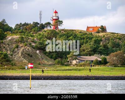 Phare Vuurduin sur vuurboetsduin, est-Vlieland sur l'île de Frise occidentale Vlieland, Frise, pays-Bas Banque D'Images