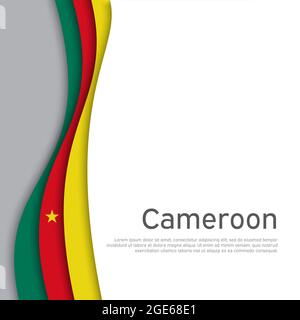 Abstrait agitant le drapeau du cameroun. Style de coupe de papier. Fond créatif pour un motif cartes de fête patriotique. Affiche nationale. État cameroun patriotique crique Illustration de Vecteur
