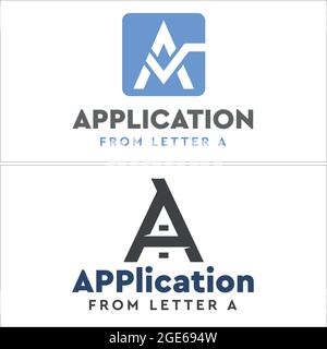 Lettre d'application UN logo d'icône de combinaison Illustration de Vecteur