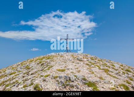 Monte Priora à Montefortino (Italie) - le sommet du paysage du mont Priora, dans la région des Marches province de Fermo. L'un des plus hauts sommets des Apennines Banque D'Images