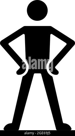 Confiance langage corporel icône de glyphe noir Illustration de Vecteur