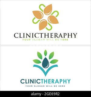 Clinique thérapie nature herbe organique Illustration de Vecteur