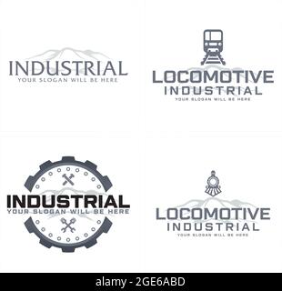 Logo de service locomotives d'affaires industrielles Illustration de Vecteur