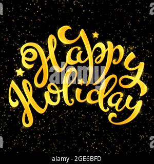 Affiche Joyeux Noël Joyeux avec lettrage à la main, illustration vectorielle Illustration de Vecteur