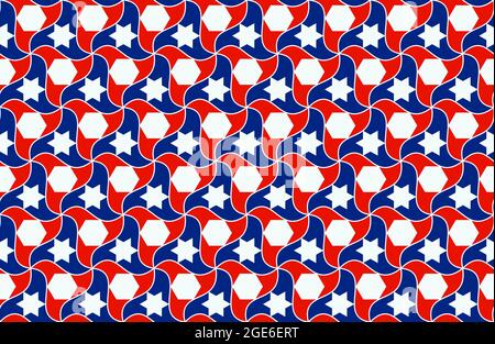 Motif sans couture avec motifs arabes en 3 couleurs Banque D'Images