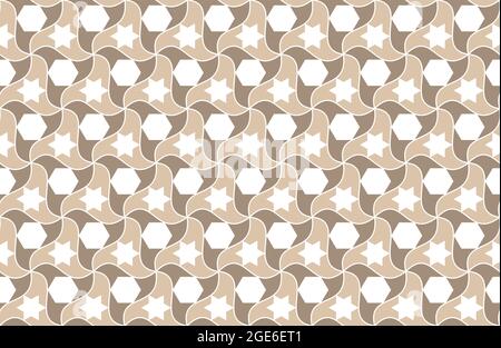 Motif sans couture avec motifs arabes en 3 couleurs Banque D'Images