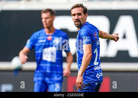 GENT, BELGIQUE - 15 AOÛT : Sven Kums de KAA Gent entraîne ses coéquipiers lors du match de la Jupiler Pro League entre KAA Gent et KV Mechelen à l'arène de Ghelamco le 15 août 2021 à Gent, Belgique (photo de Joris Verwijst/Orange Pictures) Banque D'Images