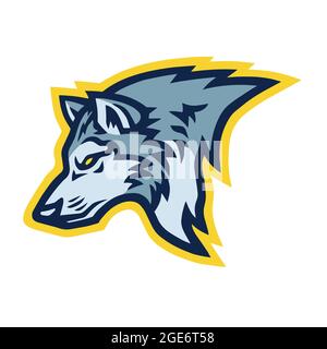 Logo Wolf Sports Mascot Design Vector Illustration Illustration de Vecteur