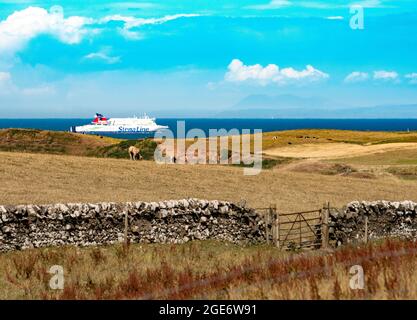 A Cairnryan à l'Irlande du Nord, Stena Line ferry pris de la ligne principale d'Airies, Kirkcolm, Stranraer, Écosse, Royaume-Uni Banque D'Images