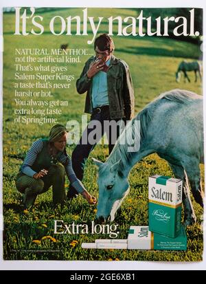 Publicité du magazine Vintage Life, numéro du 22 octobre 1971, États-Unis Banque D'Images