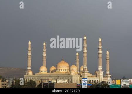 La célèbre mosquée AL-Saleh, dans la capitale du Yémen, Sanaa Banque D'Images