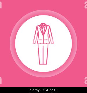 Icône de couleur de la ligne de vêtements de la groom. Costume pour hommes. Boutique de mariage. Elément vectoriel isolé. Pictogramme de contour pour la page Web, l'application mobile, la promotion. Illustration de Vecteur