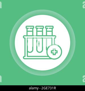 Icône de la ligne de couleur du test sanguin. Pictogramme de contour pour la page Web, l'application mobile, la promotion. Illustration de Vecteur