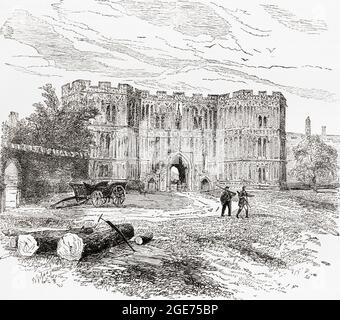 Abbaye de St Osyth, surnommée le Prieuré de St Osyth, Essex, Angleterre, vu ici au XIXe siècle. De la pittoresque Angleterre, ses monuments et ses Hausts historiques, publié en 1891. Banque D'Images