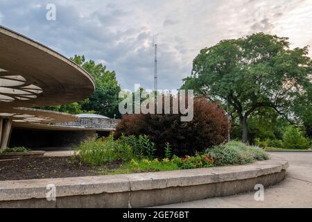 Cincinnati Skyline au lever du soleil depuis le parc Bellevue Hill Banque D'Images