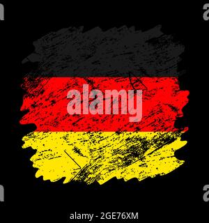 drapeau allemand grunge fond de pinceau. Illustration vectorielle de l'ancien marqueur Brush. Concept abstrait d'arrière-plan national. Illustration de Vecteur