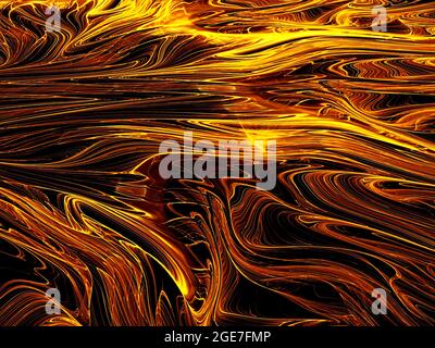 Coups de chaos et effets de lumière - texture or abstraite Banque D'Images