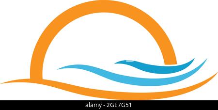 Icône coucher de soleil logo vecteur modèle de conception illustrateur Illustration de Vecteur