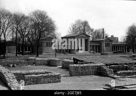 Le parc archéologique d'Aquincum Budapest, Hongrie en 1958 Banque D'Images