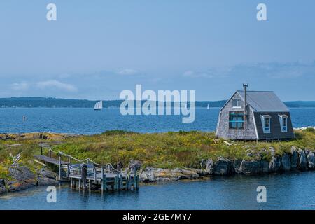 Cabane de pêcheur dans la collectivité de Blue Rocks dans le district de Lunenburg, Nouvelle-Écosse, Canada Banque D'Images