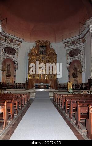 Nef et autel, Église des Saints Joans, Valence, Espagne Banque D'Images